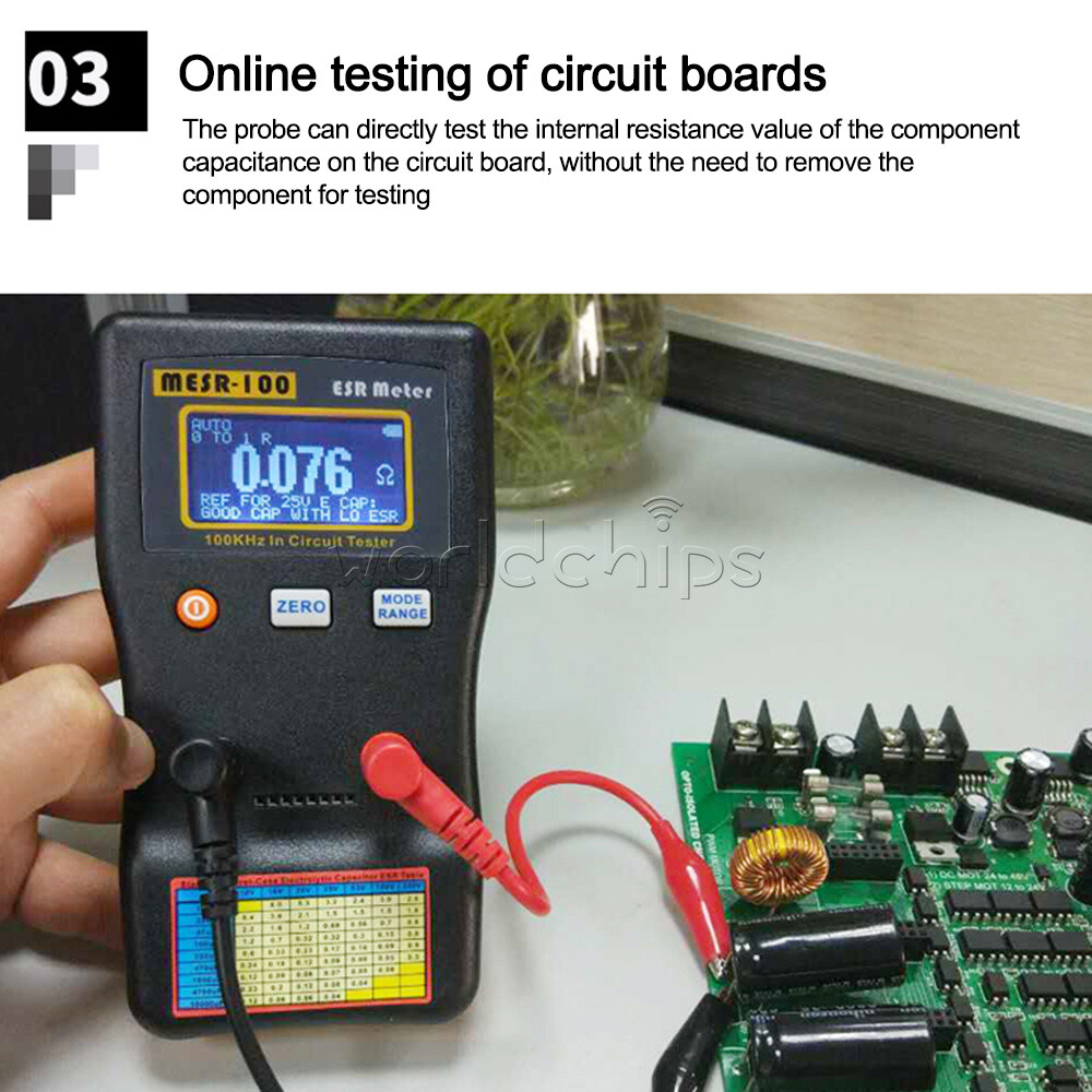 MESR-100 ESR Capacitance Ohm Meter Capacitance Internal Resistance Circuit Meter