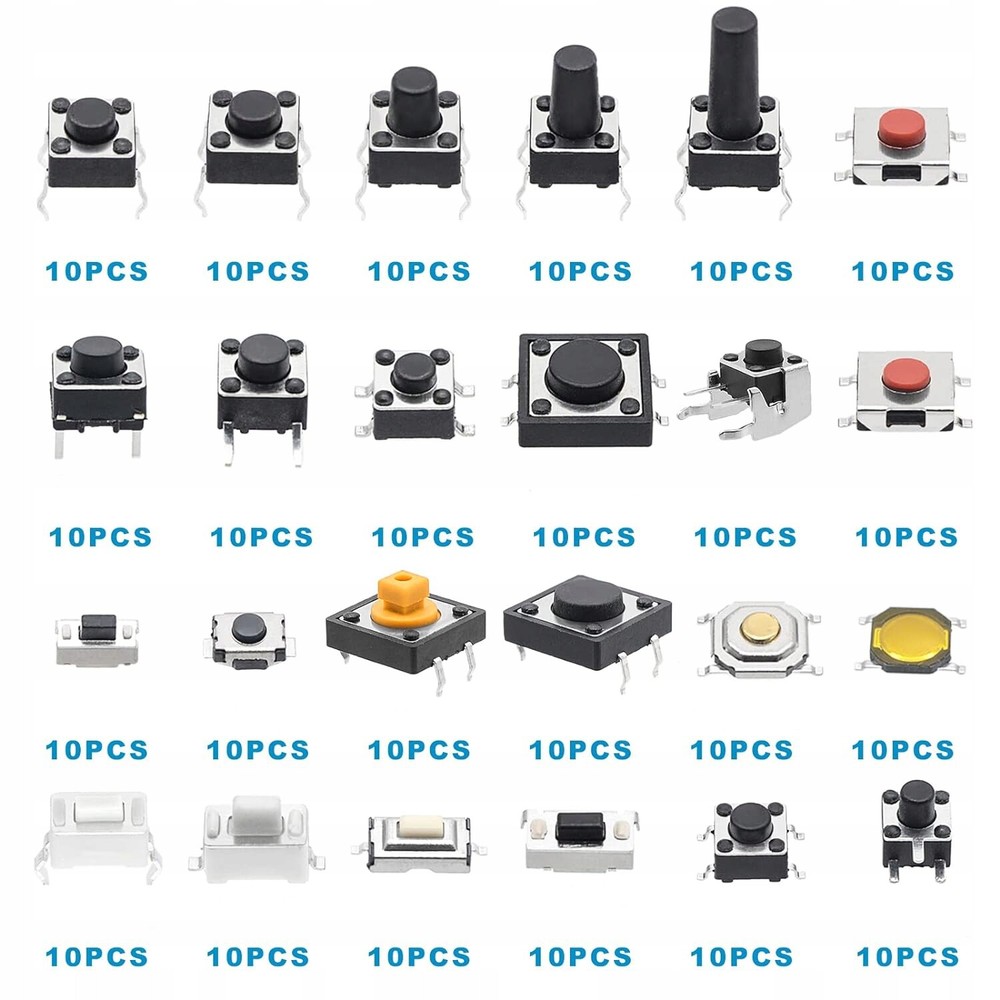 240Pcs Micro Momentary Tact Switch Kit Tactile Push Button Switch Assortment