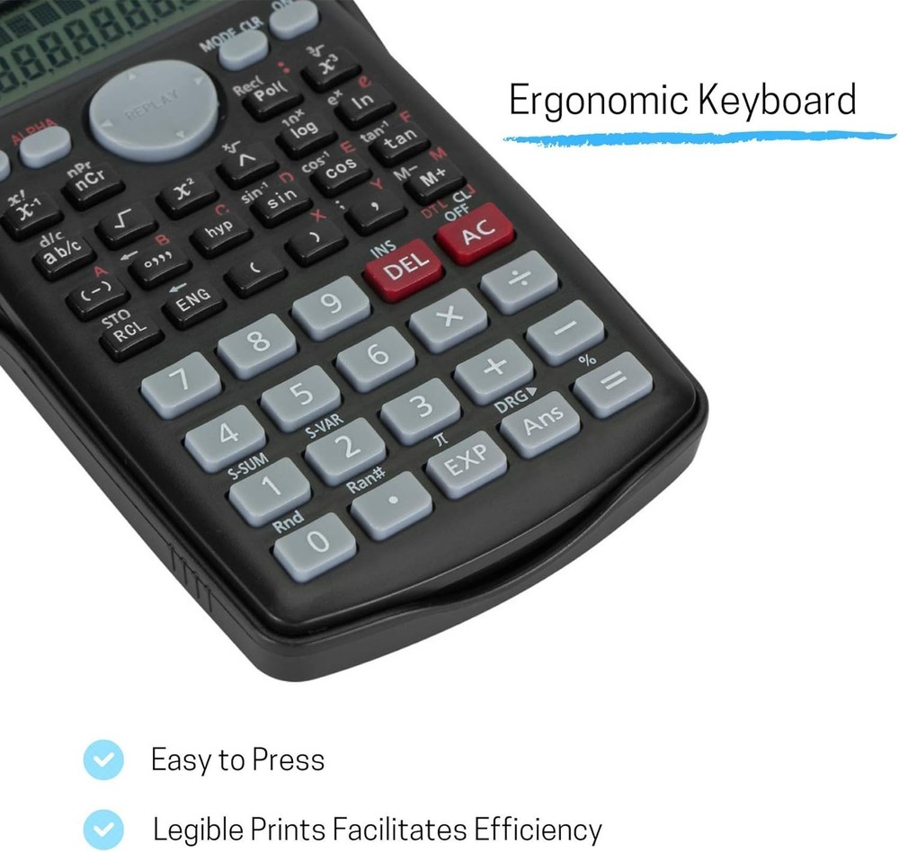 Advanced College Math Calculator: 240 Functions & Ergonomic Design for Easy Use