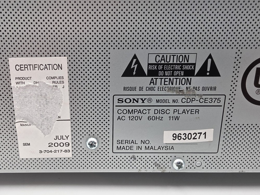 Sony CDP-CE375 5 CD Changer With Remote Tested Works