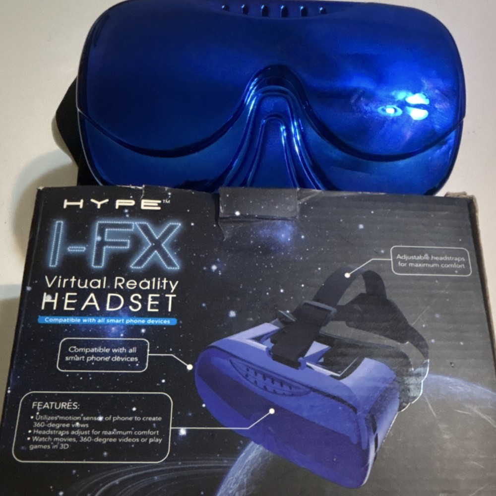 Hype I-FX Smartphone VR Headset Blue Plastic, Adjustable Headstraps