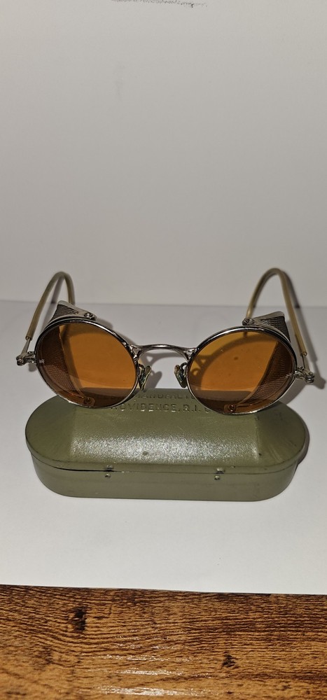 Welsh Manufacturing Company WWII Steampunk Saftey Glasses with Case