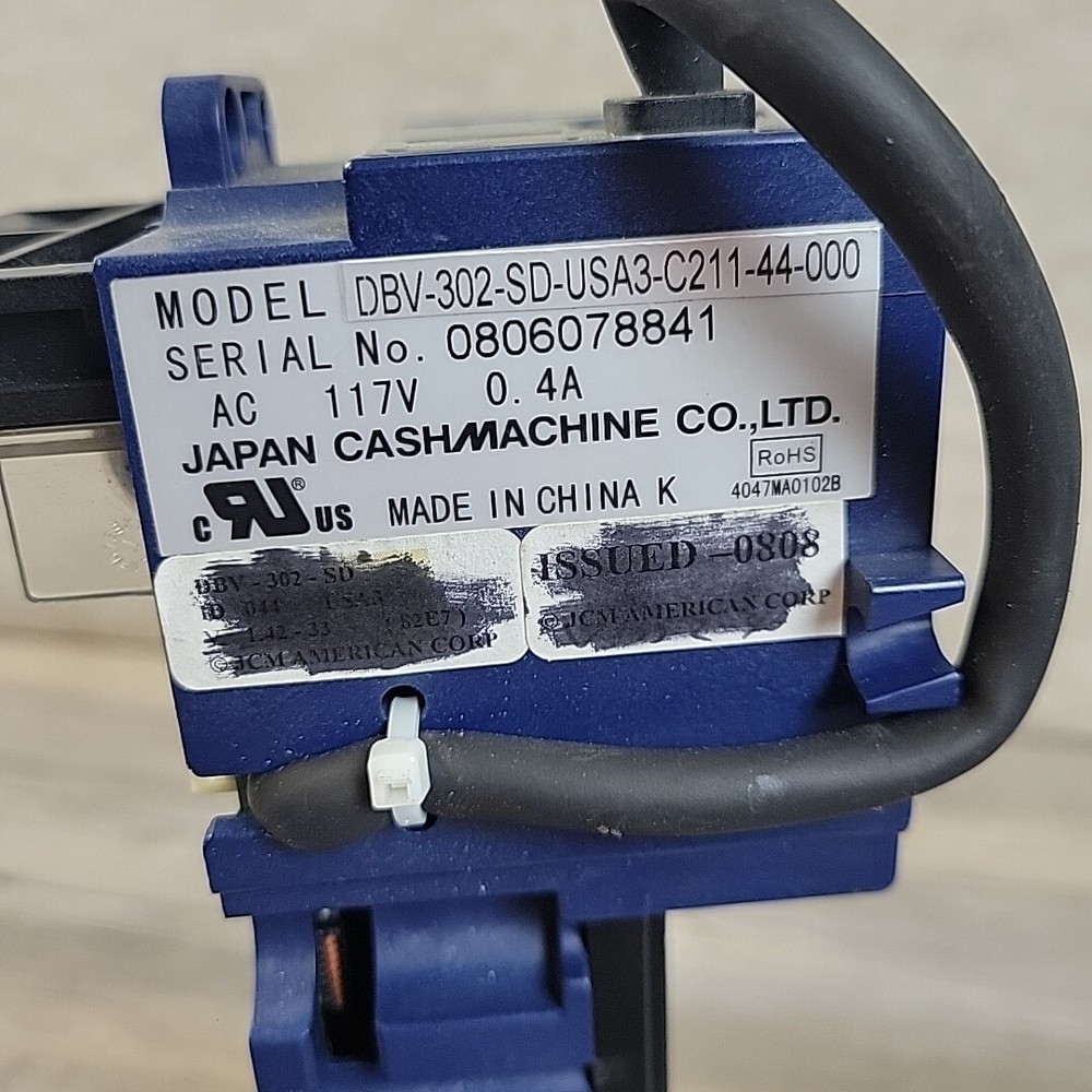 JCM DBV-302 Bill Validator DBV-302-SD-USA3-C211-44-000 Untested Missing Front