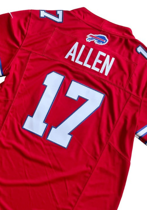 ​​Tariffs​ Free! YOUTH'S Bills #17 Josh Allen FUSE Red Sewn Stitched Jersey.