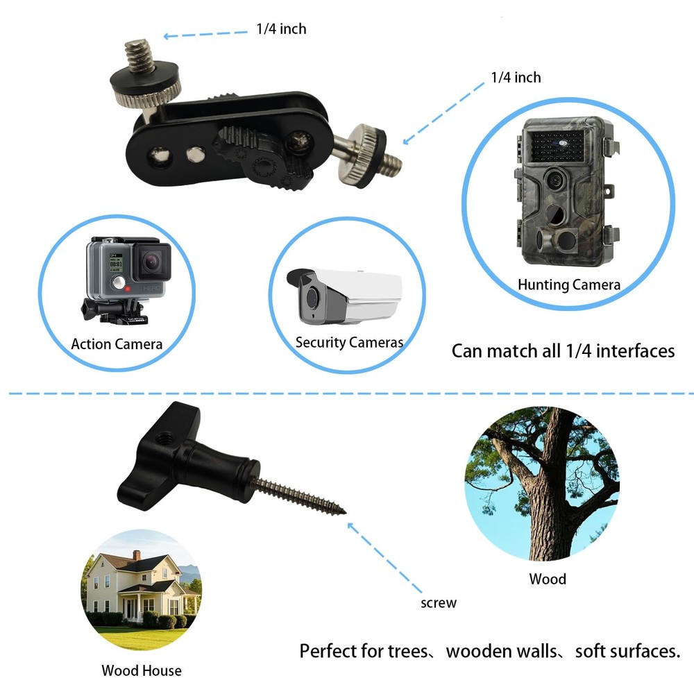 Kuiming Heavy-Duty Trail Camera Mount | Adjustable Universal Tree Black
