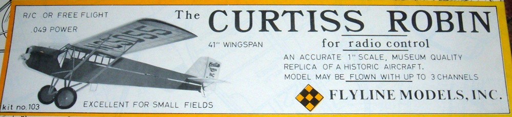 Flyline CURTISS ROBIN PLAN + CONSTRUCTION ARTICLE for 41" Span RC Model Airplane