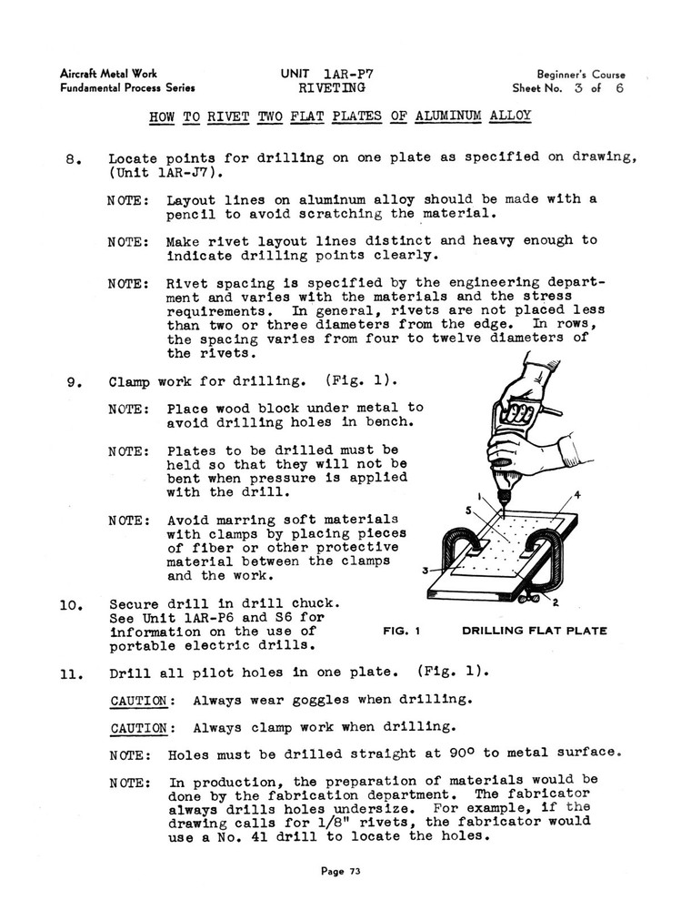 Suggested Unit Course In Riveting #1276