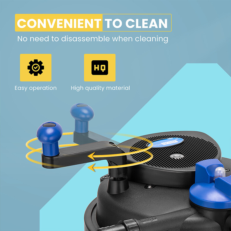 Pond Pressure Bio Filter with 13W UV Light for Koi Ponds 1000/1600/2100/2600 Gal