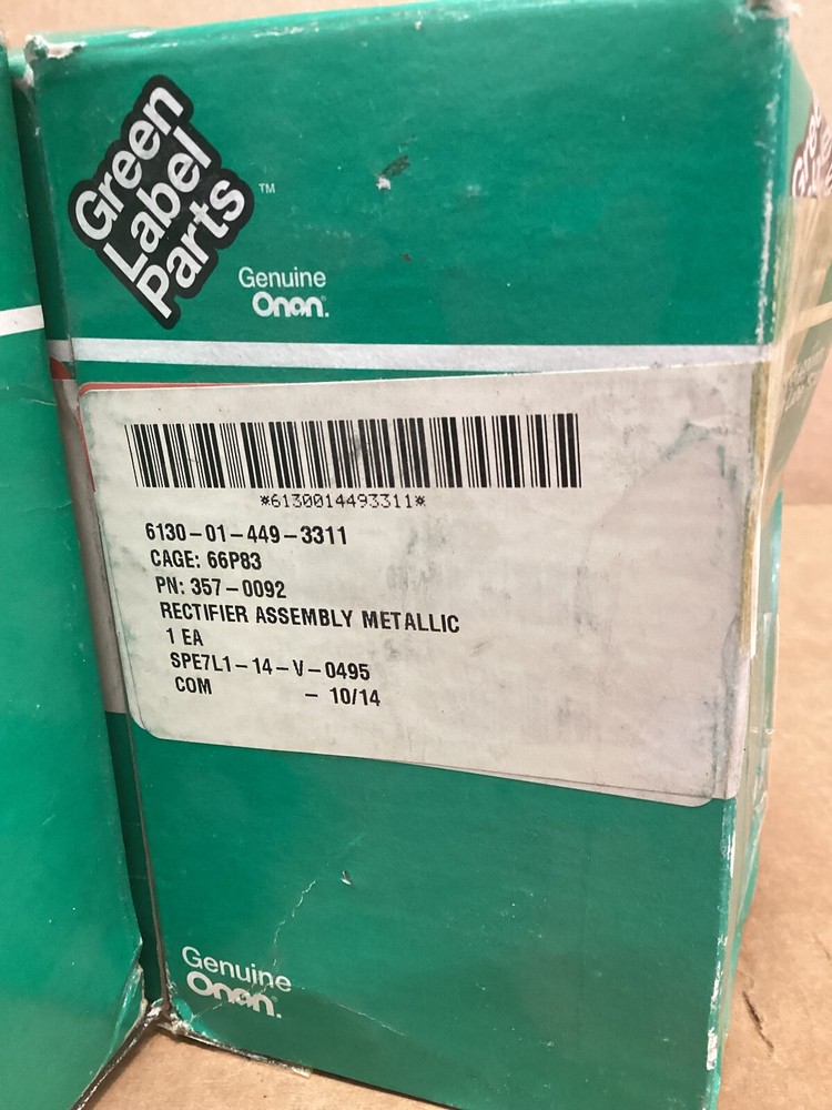 Rectifier assmy. metallic, Onan pn#357-0092