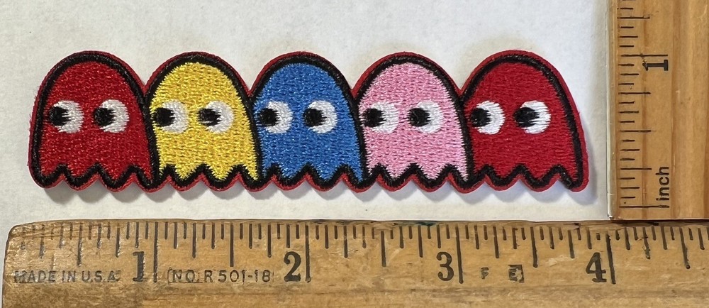 Pac Man Ghost Gang Iron On Patch Nintendo Atari Video Game Arcade