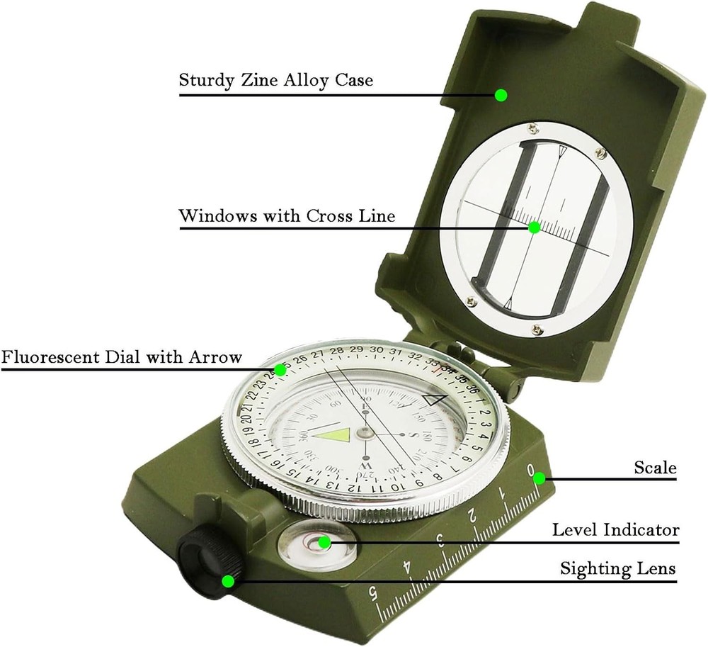 Waterproof Multipurpose Survival Camping Hiking Compass Geological Digital Comp