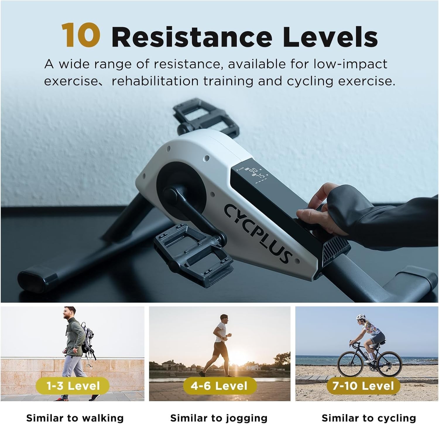 CYCPLUS mini exercise pedal exerciser | Self-Powered 160W | ERG Mode & App Sync,