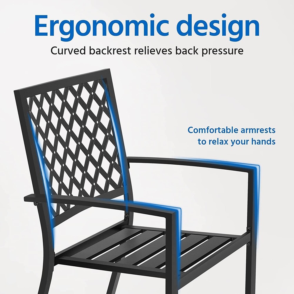 7 Piece Outdoor Dining Sets Patio Chairs Stackable Rectangular Table Patio Sets