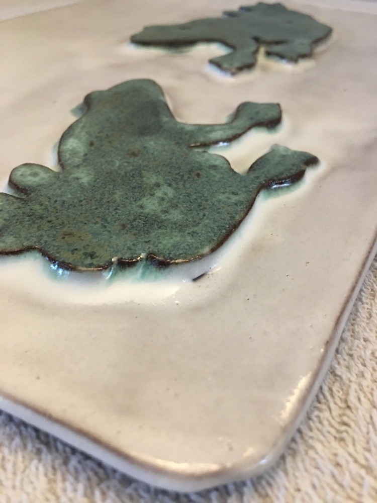 Frog Art Pottery Decor Piece Looks To Be Initialed & Dated 2014