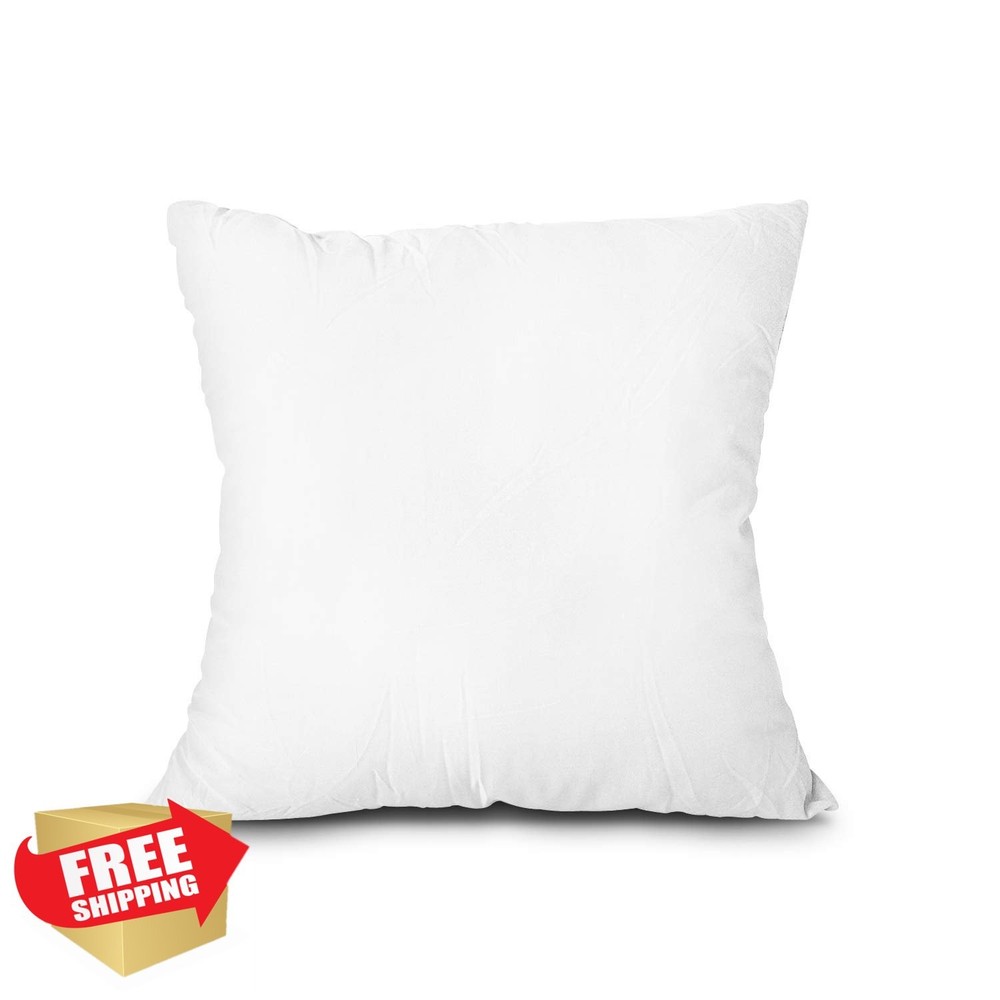 EDOW Throw Pillow Insert White 18x18 Polyester Sham Stuffer