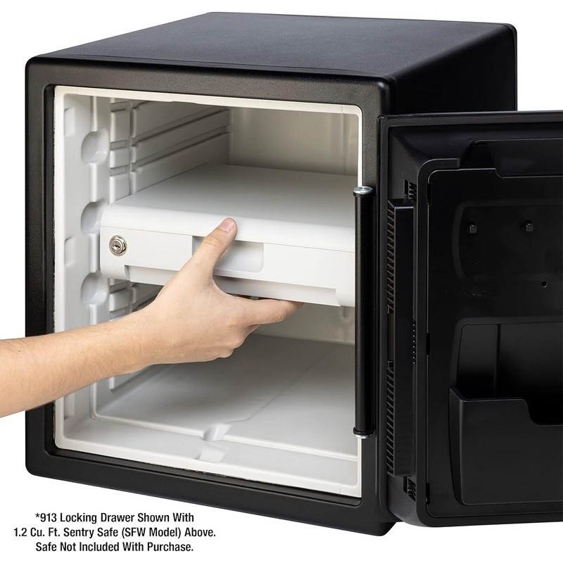 Locking Drawer Organizer Safe Key Storage Multi-Position Drawer Keyed Security