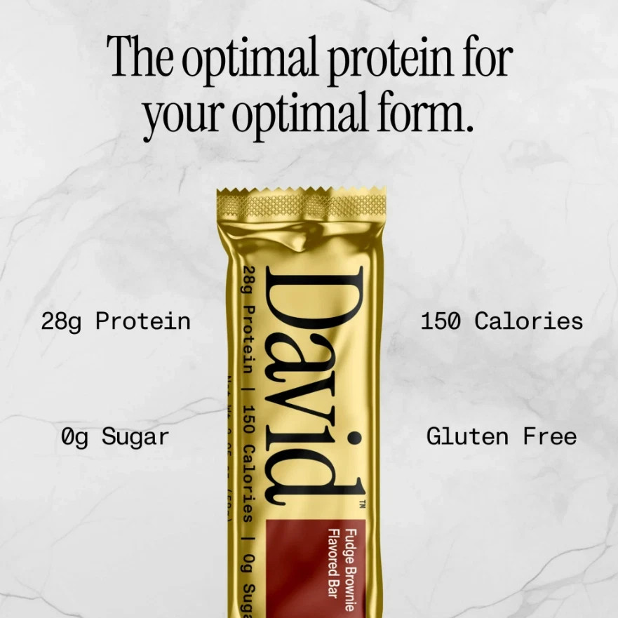 David High Protein Bars, Fudge Brownie Flavor, 28g of Protein, 150 Calories