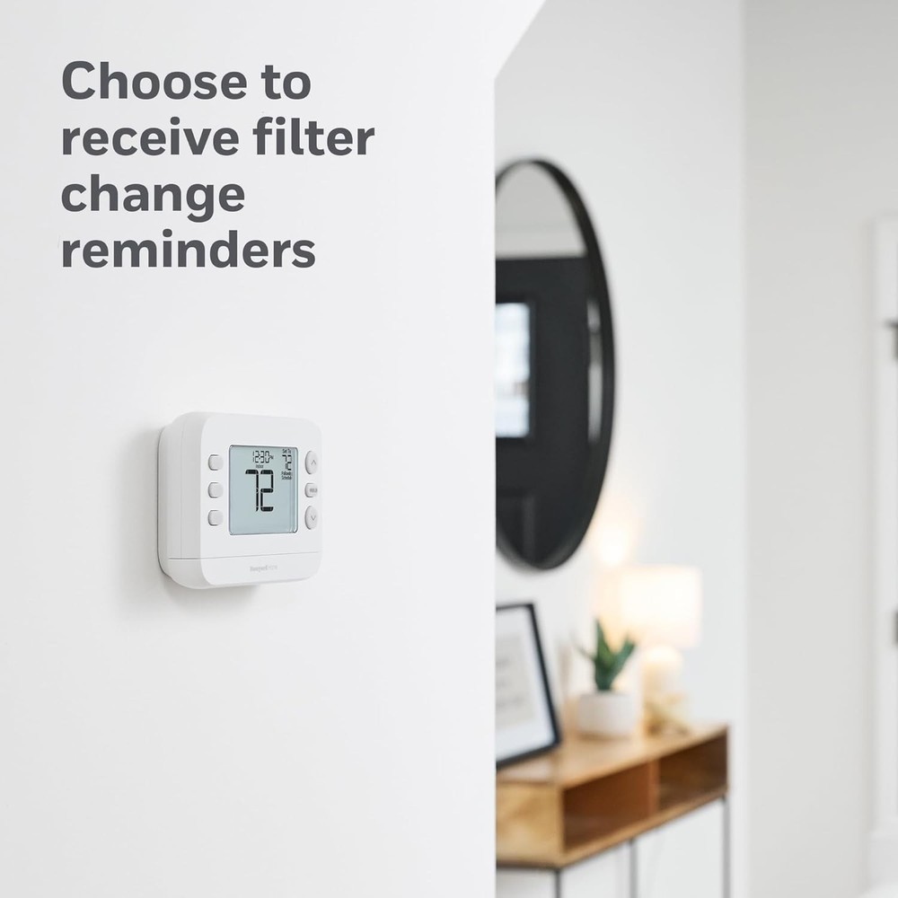 New! Programmable Thermostat, Single-Stage, 1 Heat/1 Cool Compatibility, Flex...