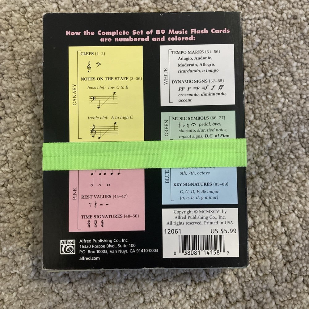 89 Color-Coded Flash Cards