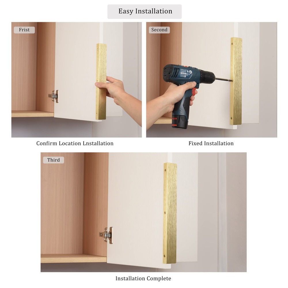 Edge Finger Tab Pull for cabinets Kitchen Concealed Drawer pulls Aluminum Fla...