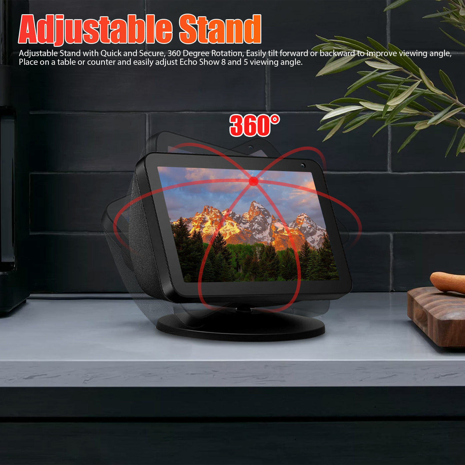 360° Magnetic Holder for Amazon Speaker Echo Show 5/8 Adjustable Tilting Stand