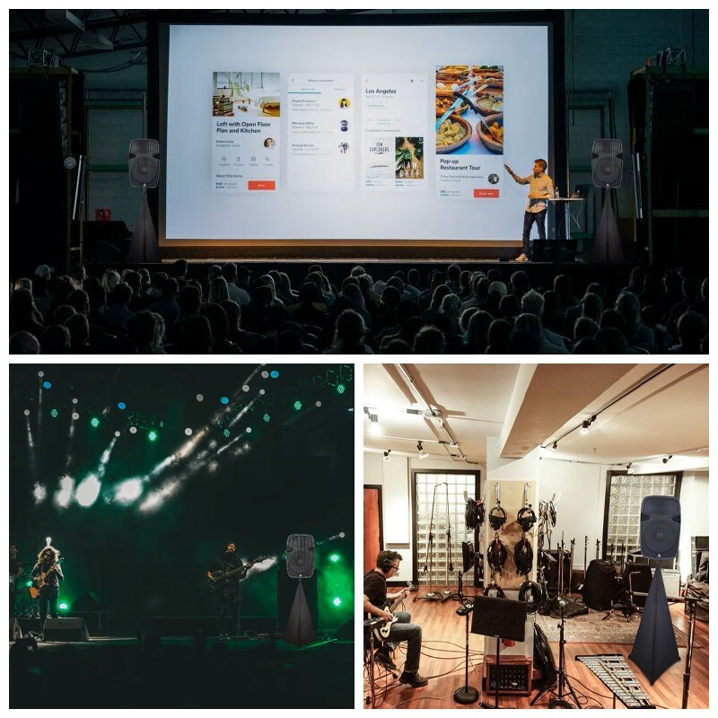 PRORECK Speaker Stand Cover Tripod Stand Skirt Skrim 360 Degree Cover Black x 2