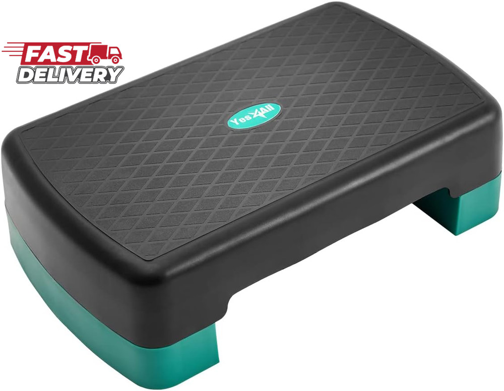 Yes4All Aerobic Exercise Step Platform, Exercise Stepper with Risers for Cardio