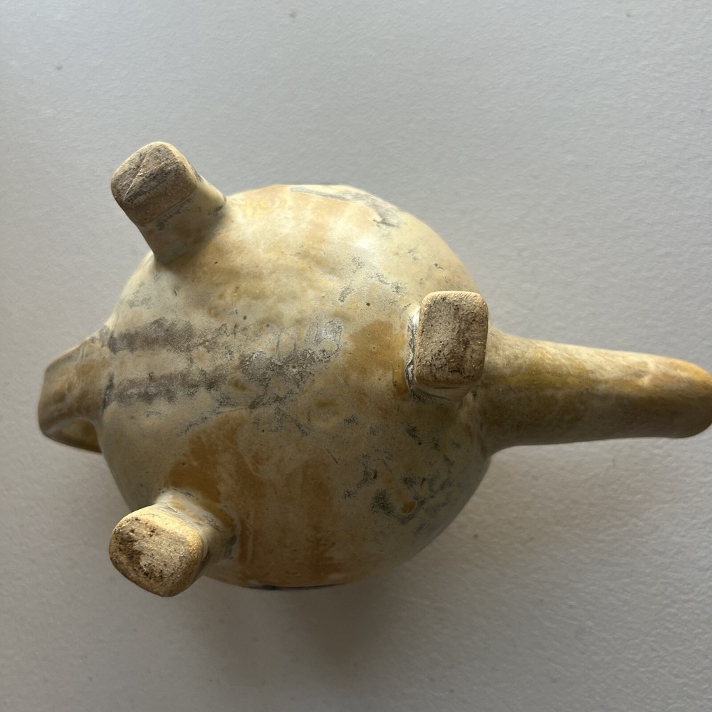 Rustic Stoneware Art Pottery Teapot Three Legged