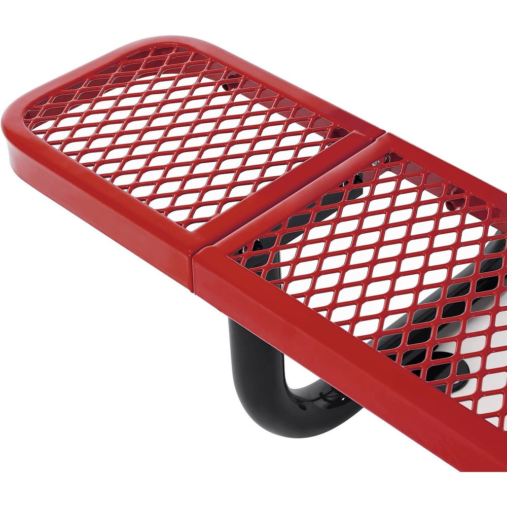 Global Industrial 8'L Rectangular Picnic Table Expanded Metal Red