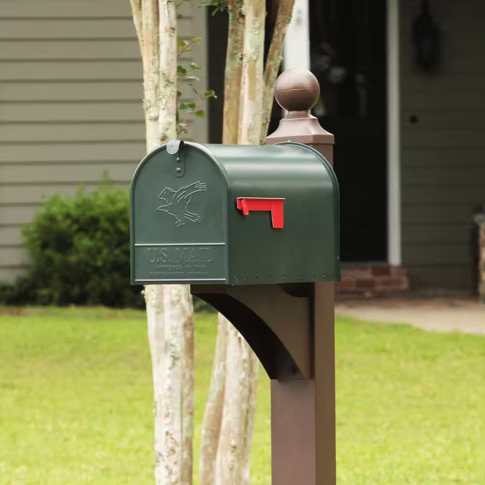 Elite Green, Large, Steel, Post Mount Mailbox