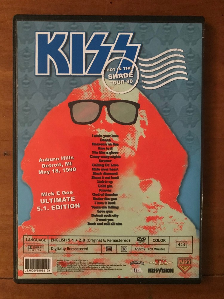 KISS - Hot in the Shade Tour 90 DVD LIVE & RARE Gene Simmons Paul Stanley