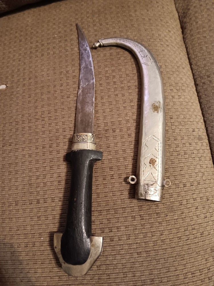 Dagger Knife Moroccan Authentic Handmade Silver / Brass - Vintage