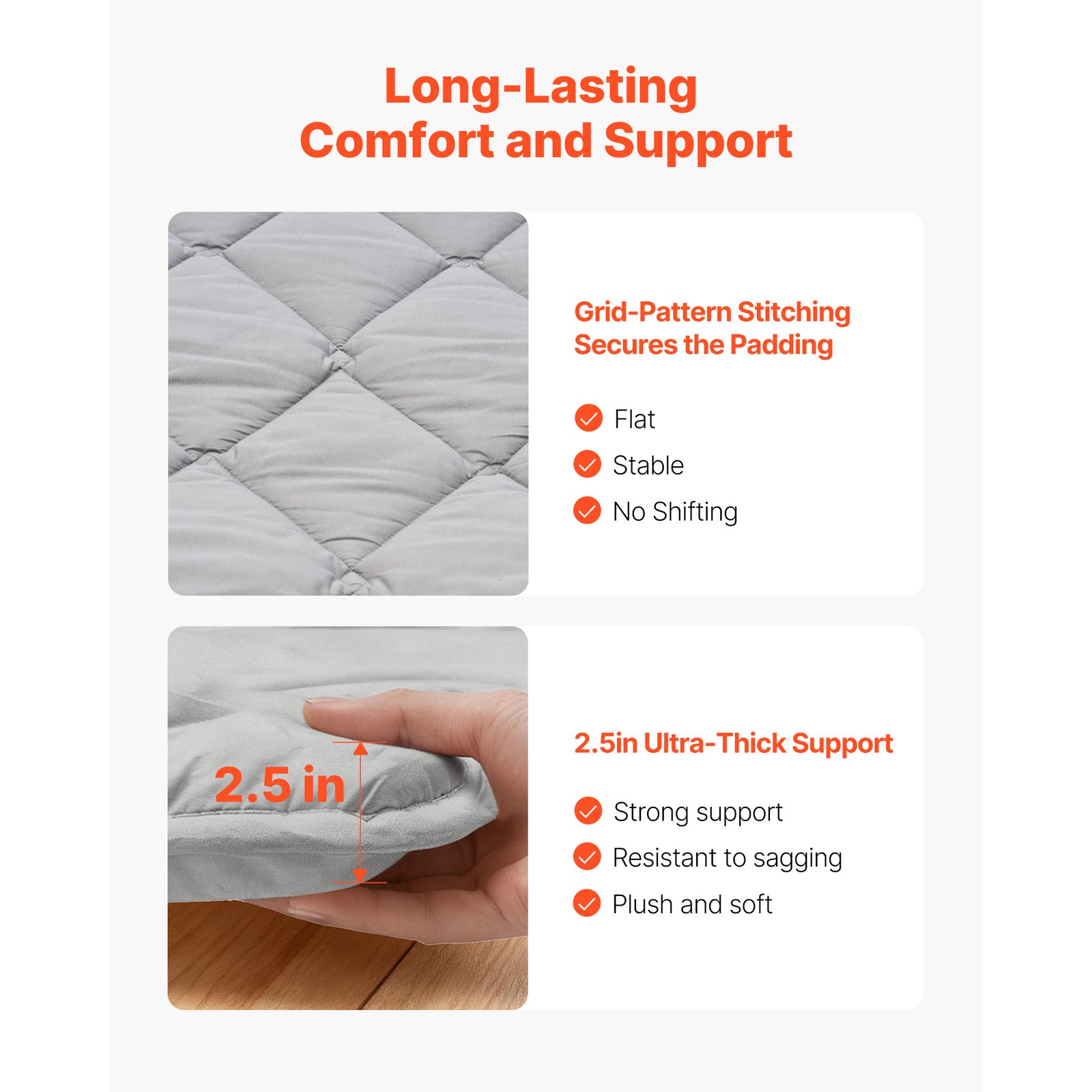 Uimoso Japanese Tatami Mat Twin Foldable Futon Mattress with Storage Bag Gray