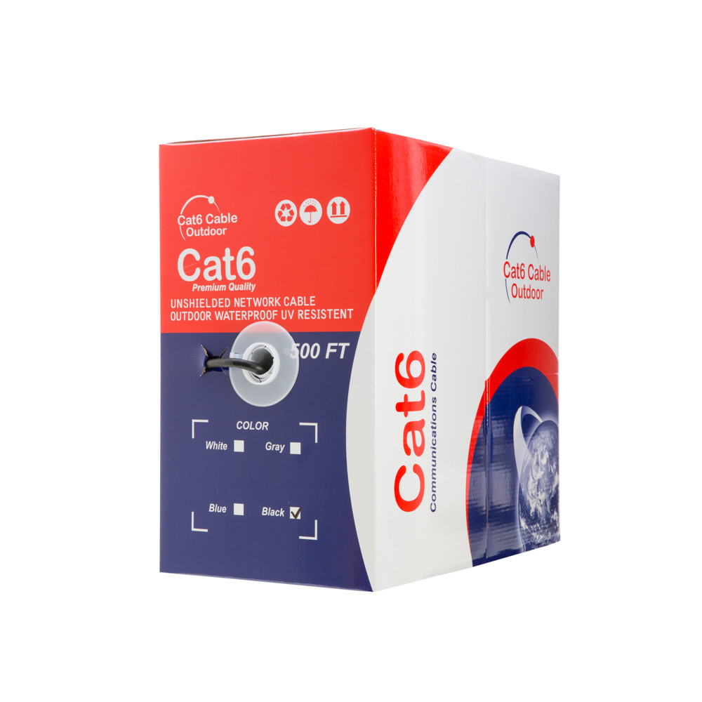 OUTDOOR Cat6 Cable Waterproof 1000ft Direct Burial Ethernet 23AWG 500ft Solid