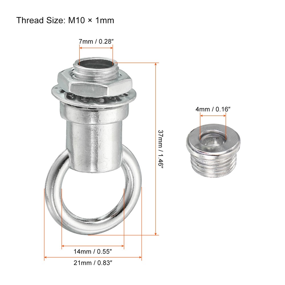 37mmx21mm ceiling hook, 2pcs screw hooks light fixings accessory, silver tone