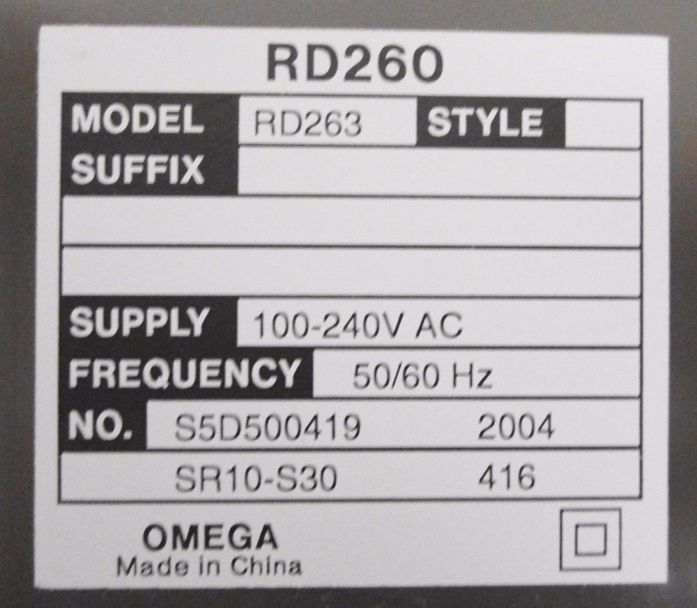 Omega RD263 RD260 Series Programmable Chart Recorder 3 Inputs 100mm Continuous