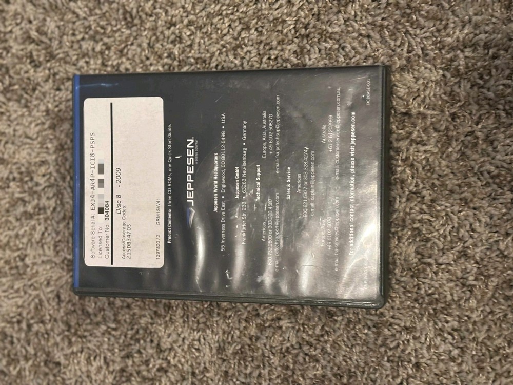 Jeppeson Electronic Chart JeppView For Multi-function Displays~Vista 2009 CD-Rom