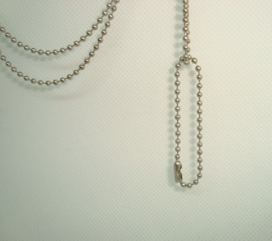 U.S.A Military DOG TAG Stainless Steel Bead Ball Chain 2 pc Set 30"in. &4.5" in