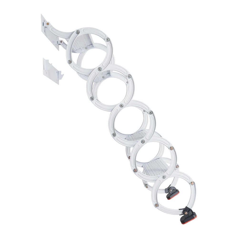 NEW Wall Mounted Attic Ladder Pull Down Telescoping Step Ladder 5 Steps Ladder