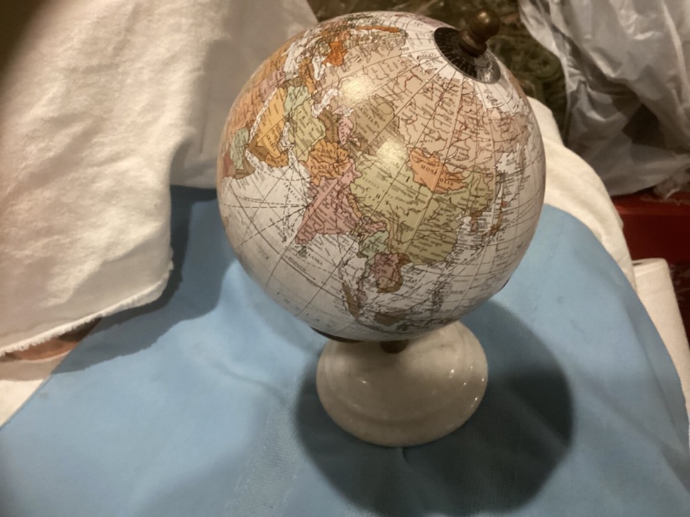 New White Marble Base Desk Globe