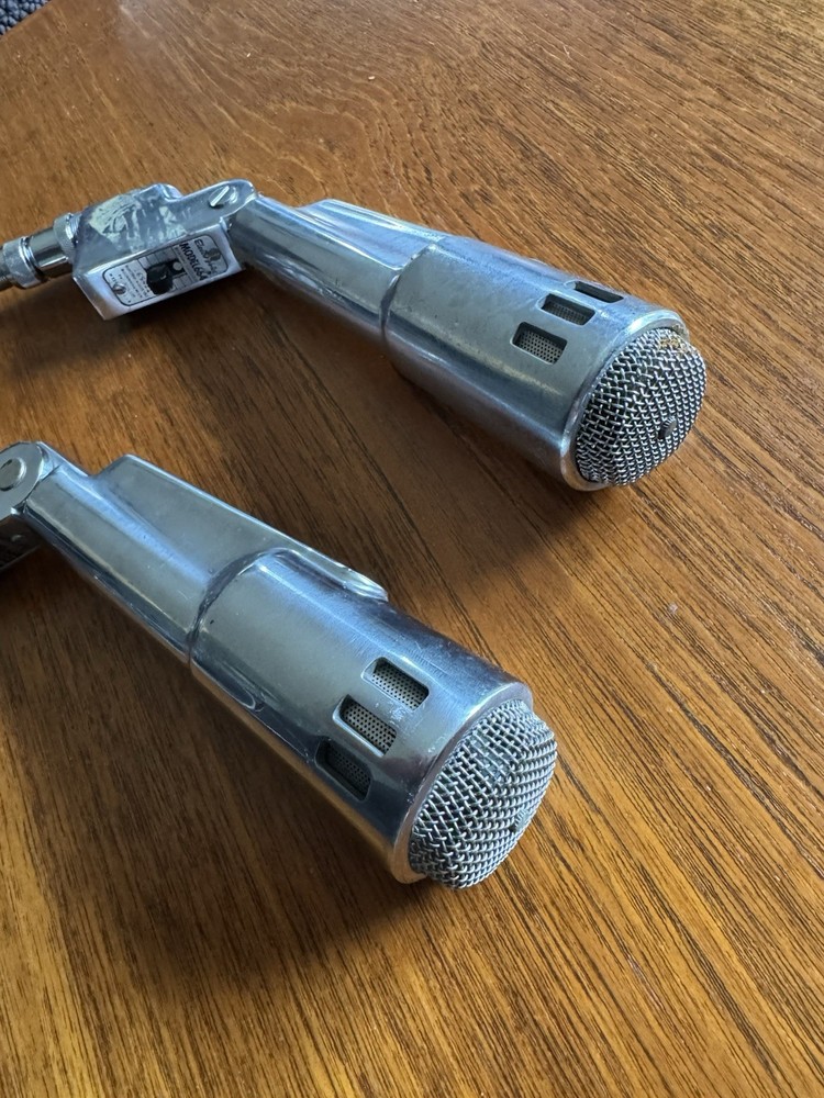 Pair Vintage EV Model 664 Dynamic Microphone Electrovoice Tested Working Deco