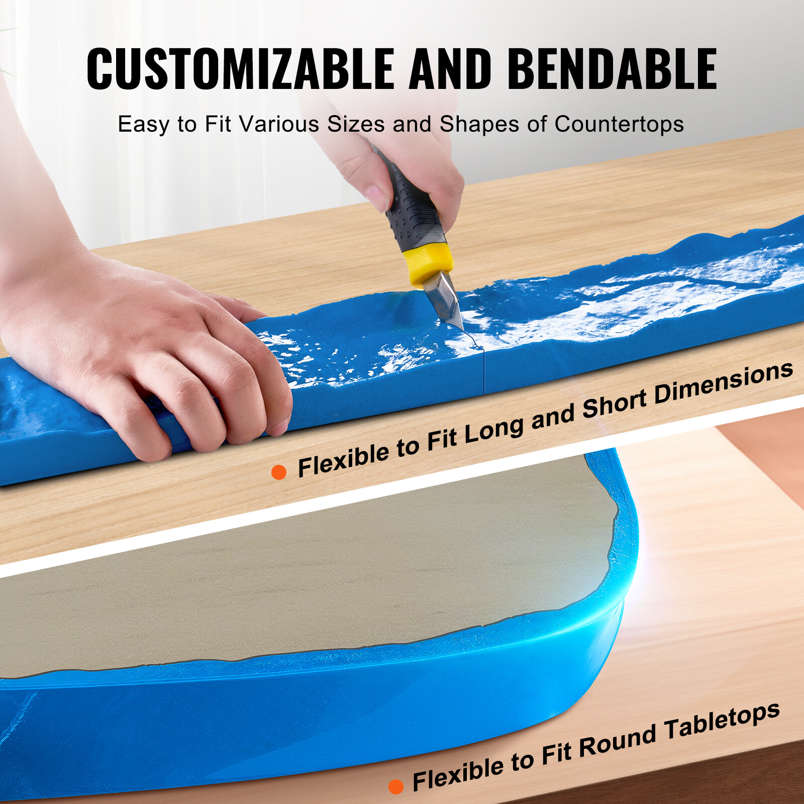 VEVOR Concrete Stamps 91 x 3 in Rectangular Polyurethane Stamp Stone Mat