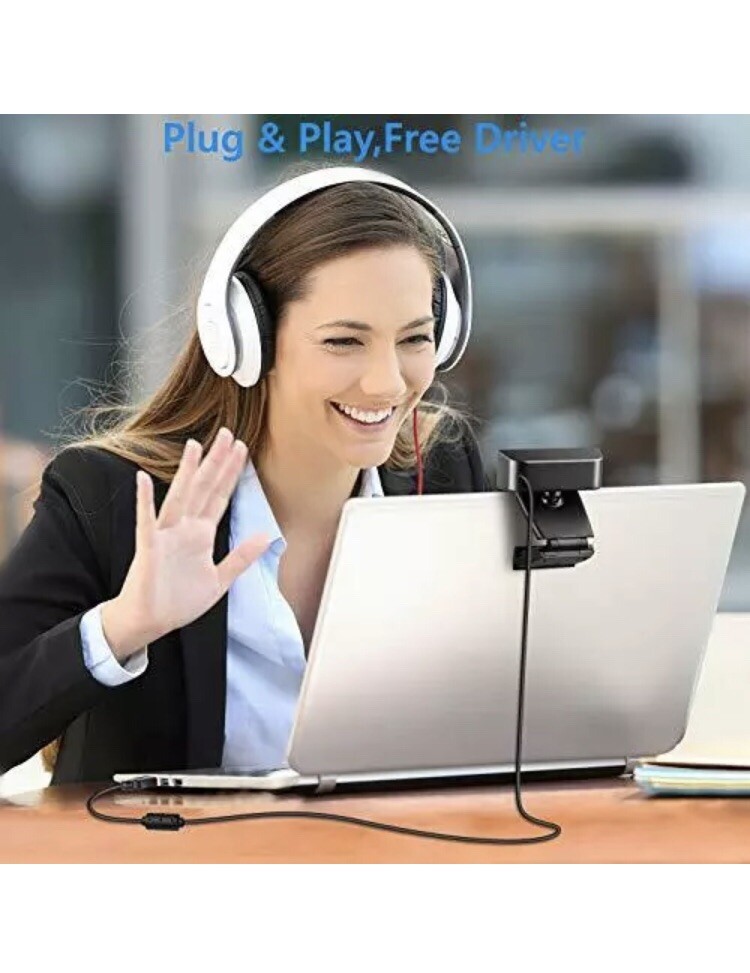 [Upgraded] Webcam with Microphone, 1080P HD Webcam, USB Plug