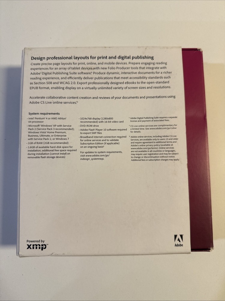 Adobe InDesign CS5 or CS5.5 software for Windows. rb5