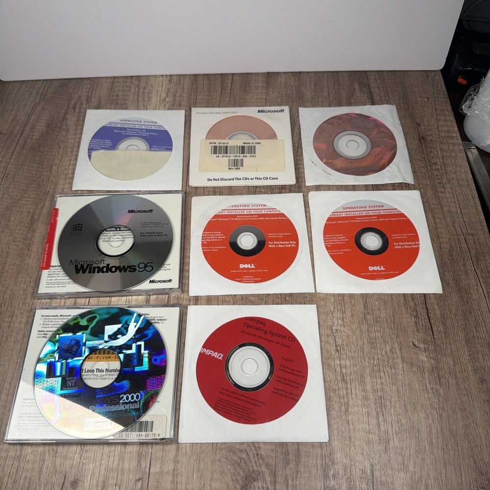 OS BUNDLE - Microsoft Windows 95, 2000 Professional, XP Home Restore Compaq Dell