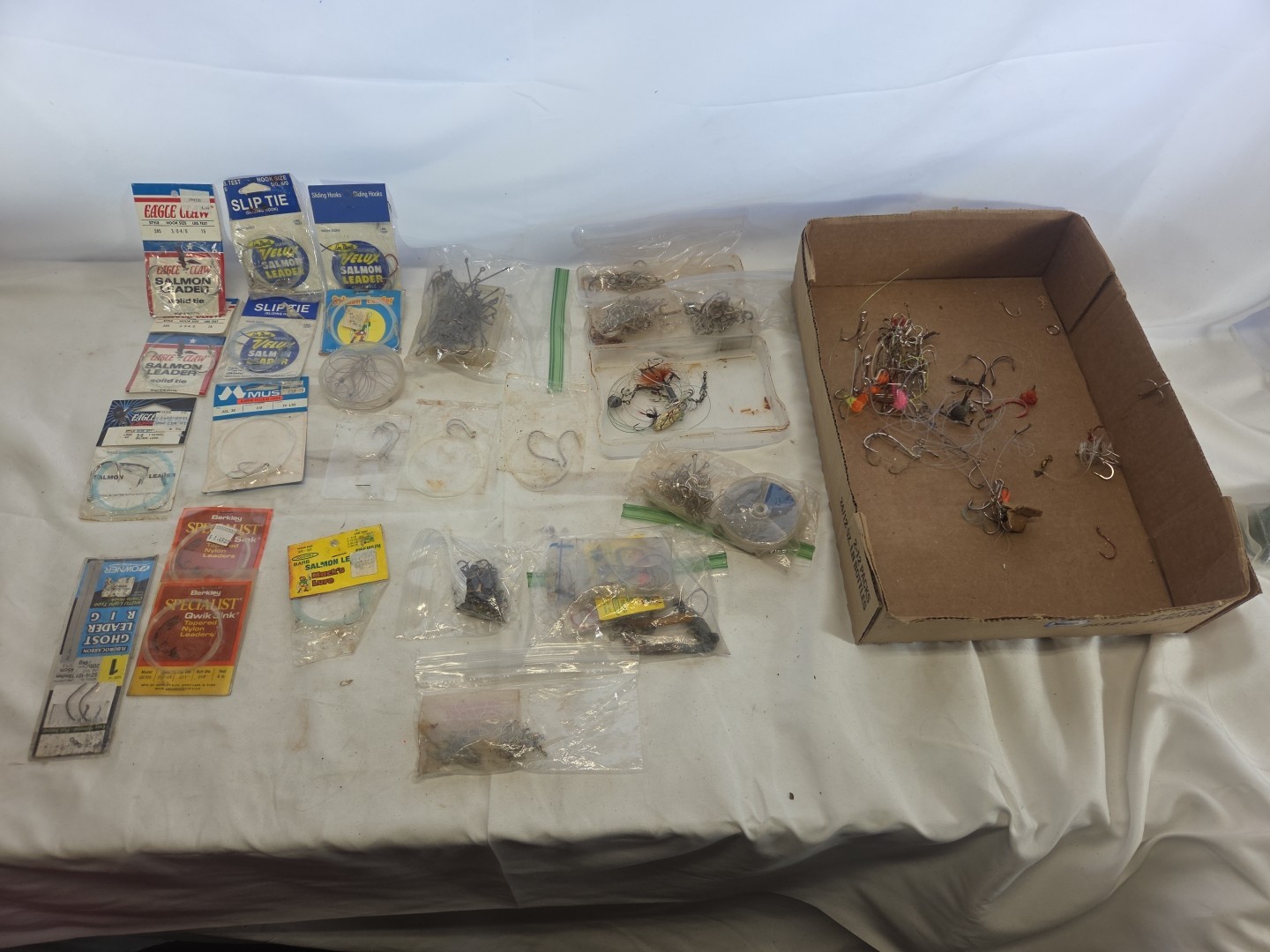 Large Lot Of Misc Fishing Hooks Tackle  Trout Salmon Bass New And Used