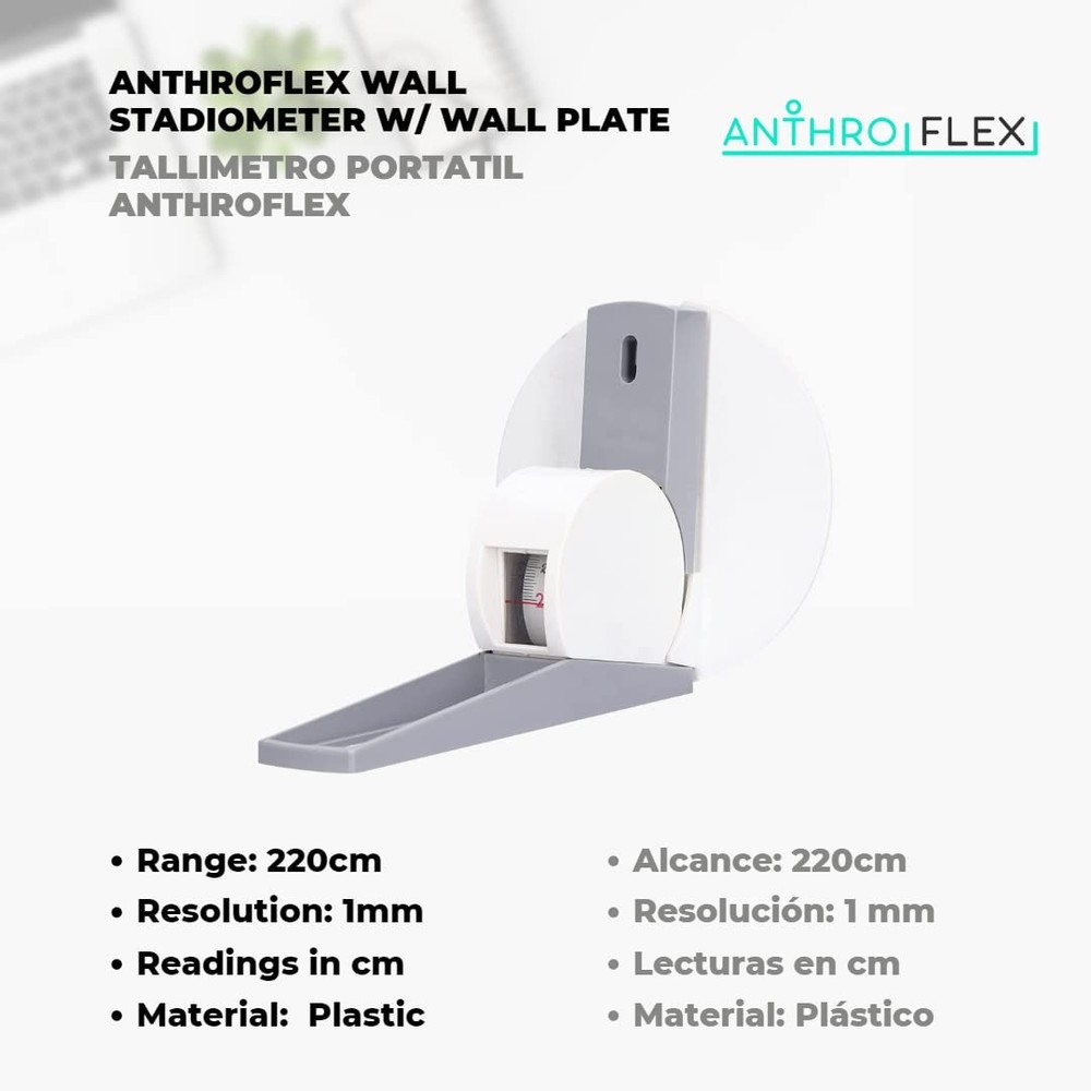 Wall Mounted Compact Stadiometer with Wall Plate - 220 Centimeter Metric Not ...