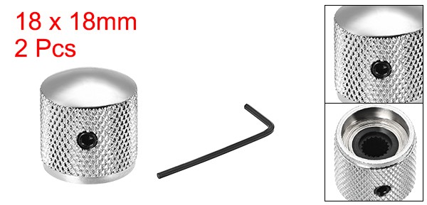 2pcs 6mm Metal Potentiometer Knobs For Guitar Bass Volume Tone Knobs Silver Tone