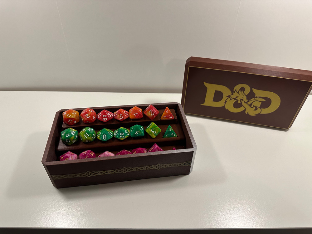 Dice Storage Box With Tray RPG Dice Holder Dice Display Case Tabletop