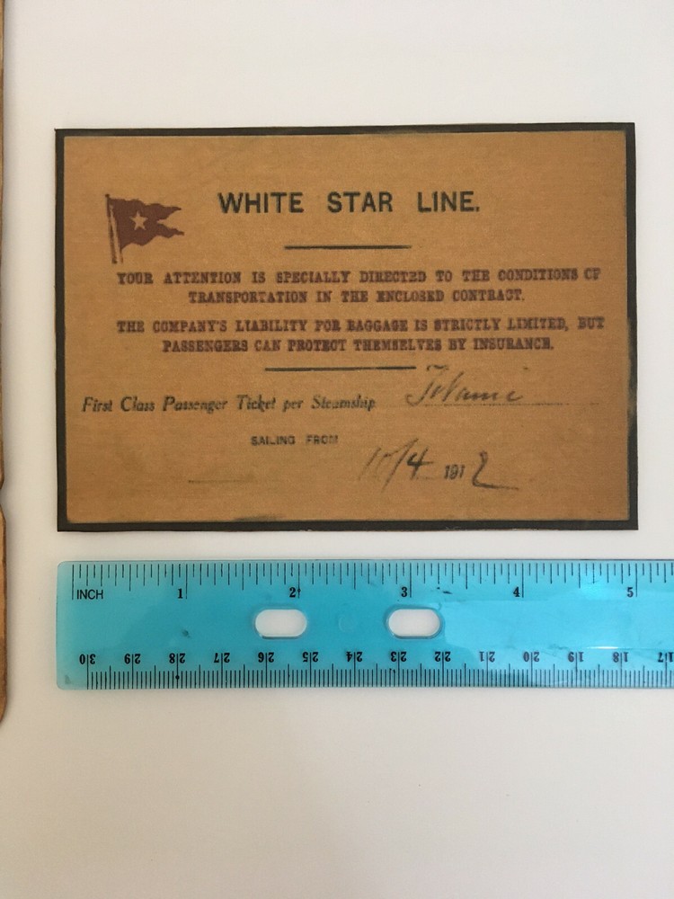 Titanic Lunch Menu and Boarding Pass